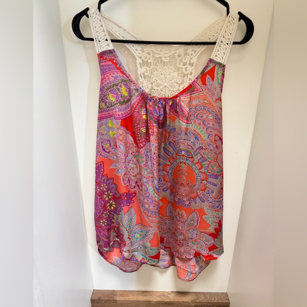 Daytrip Red, Pink and Purple Lace-Back Top